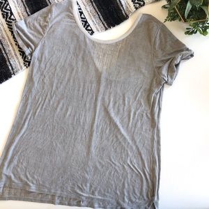 lululemon athletica | Grey Burnout V Back Tee sz 8
